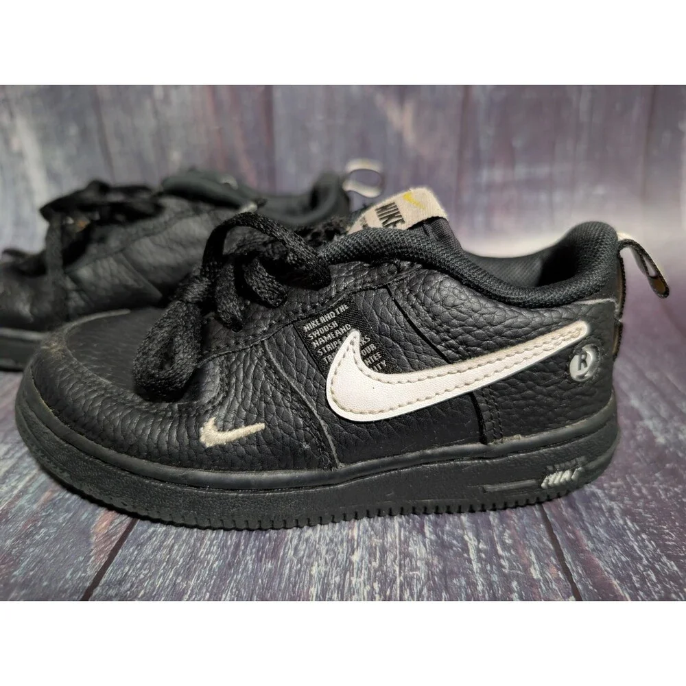 Nike Air Force 1 LV8 Low Utility TD Black White 10c Toddler Children AV4273-001